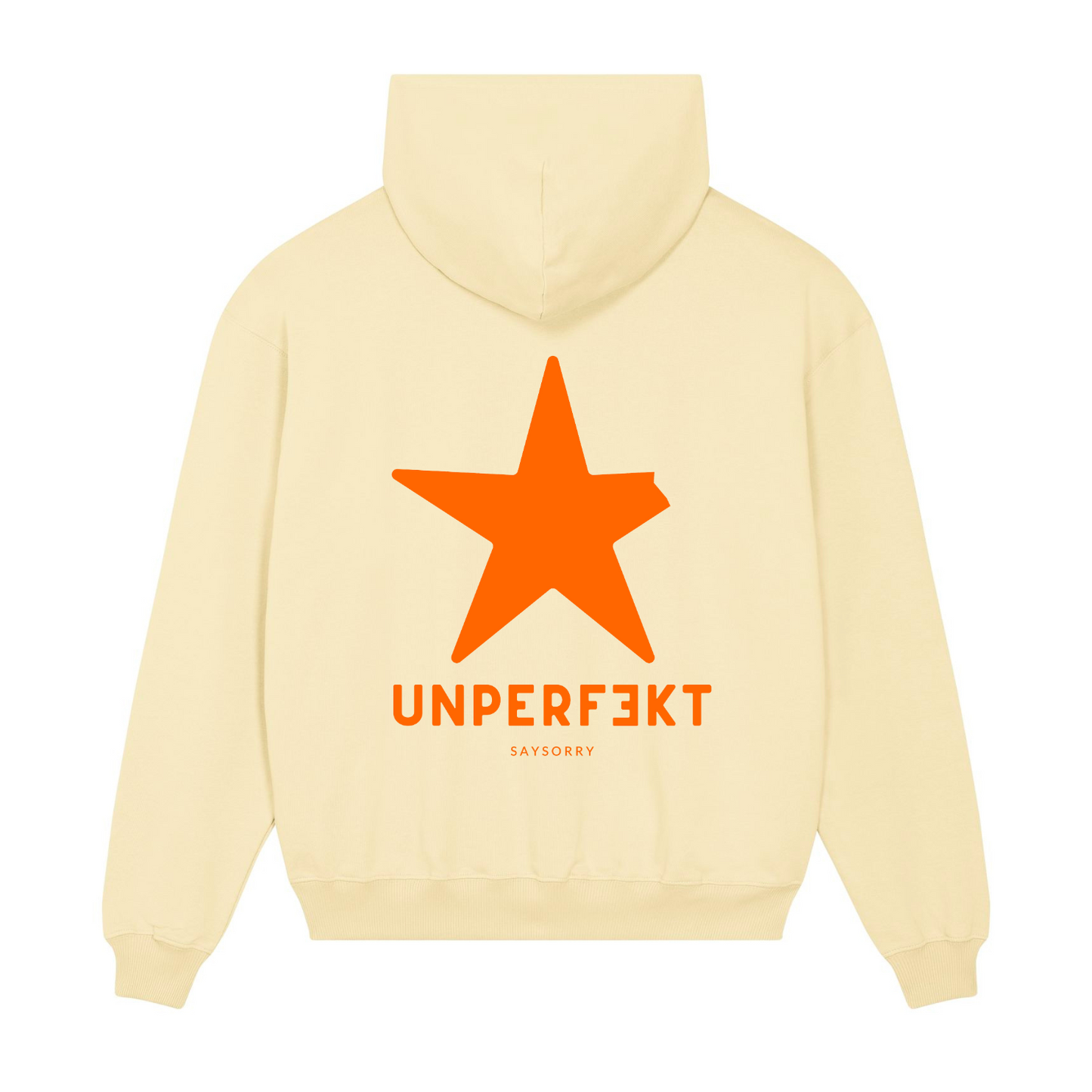 Heavy Raw Cotton Hoodie: Limited Edition 100% Organic Unisex »Unperfekt Neon«