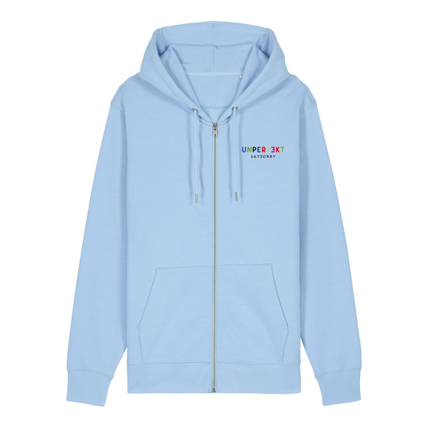 Premium Zip-Hoodie »Unperfekt ist bunt« hochwertig in 6 Farben bestickt