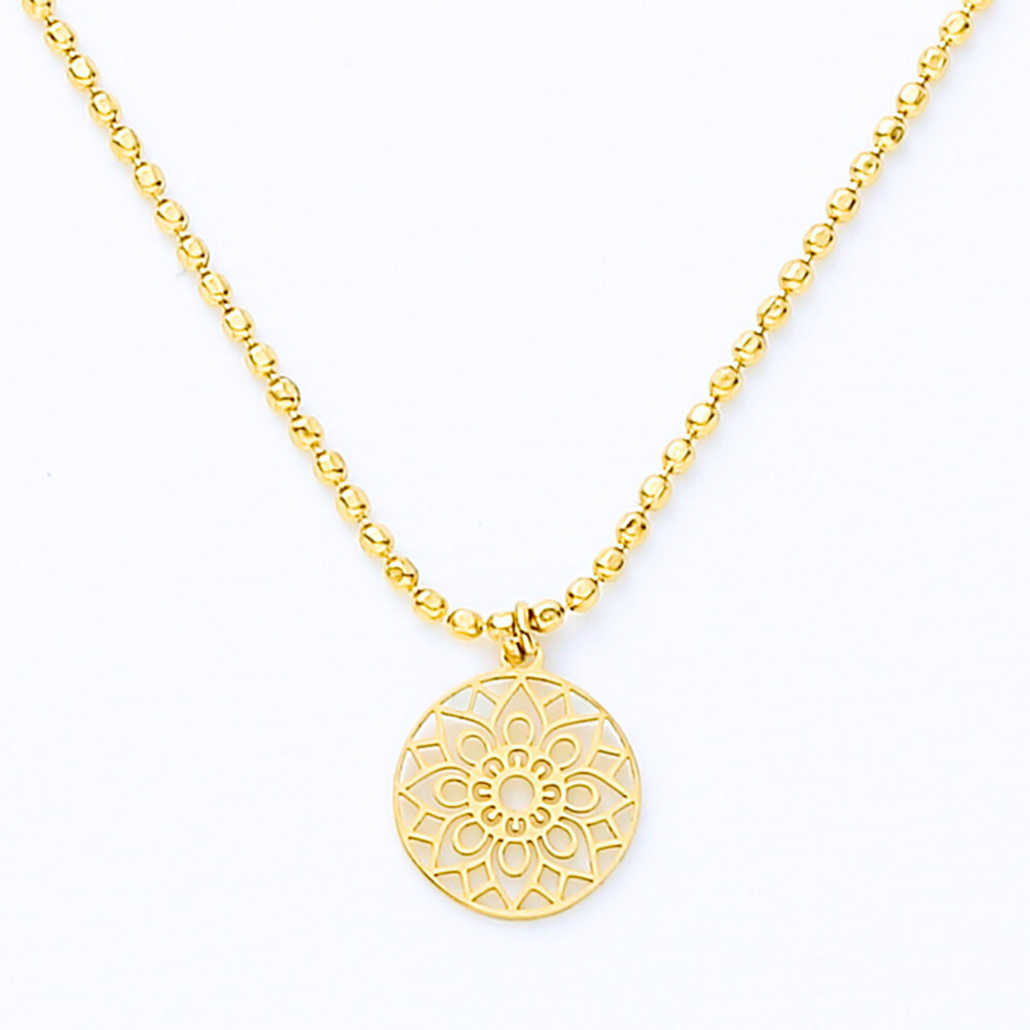 Halskette »Mandala des Glücks« 14 Karat vergoldet