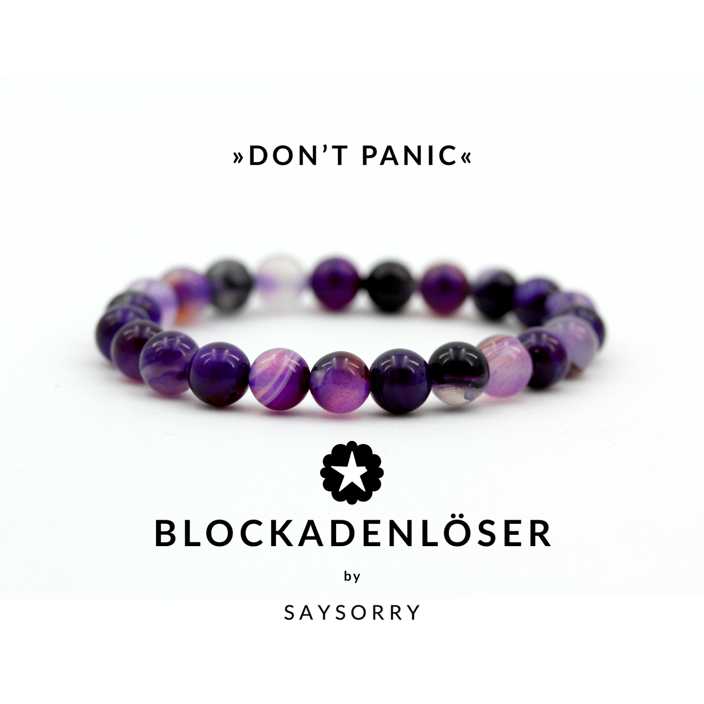 »Don’t Panic - angstfrei« Armband aus echtem Lavendelachat