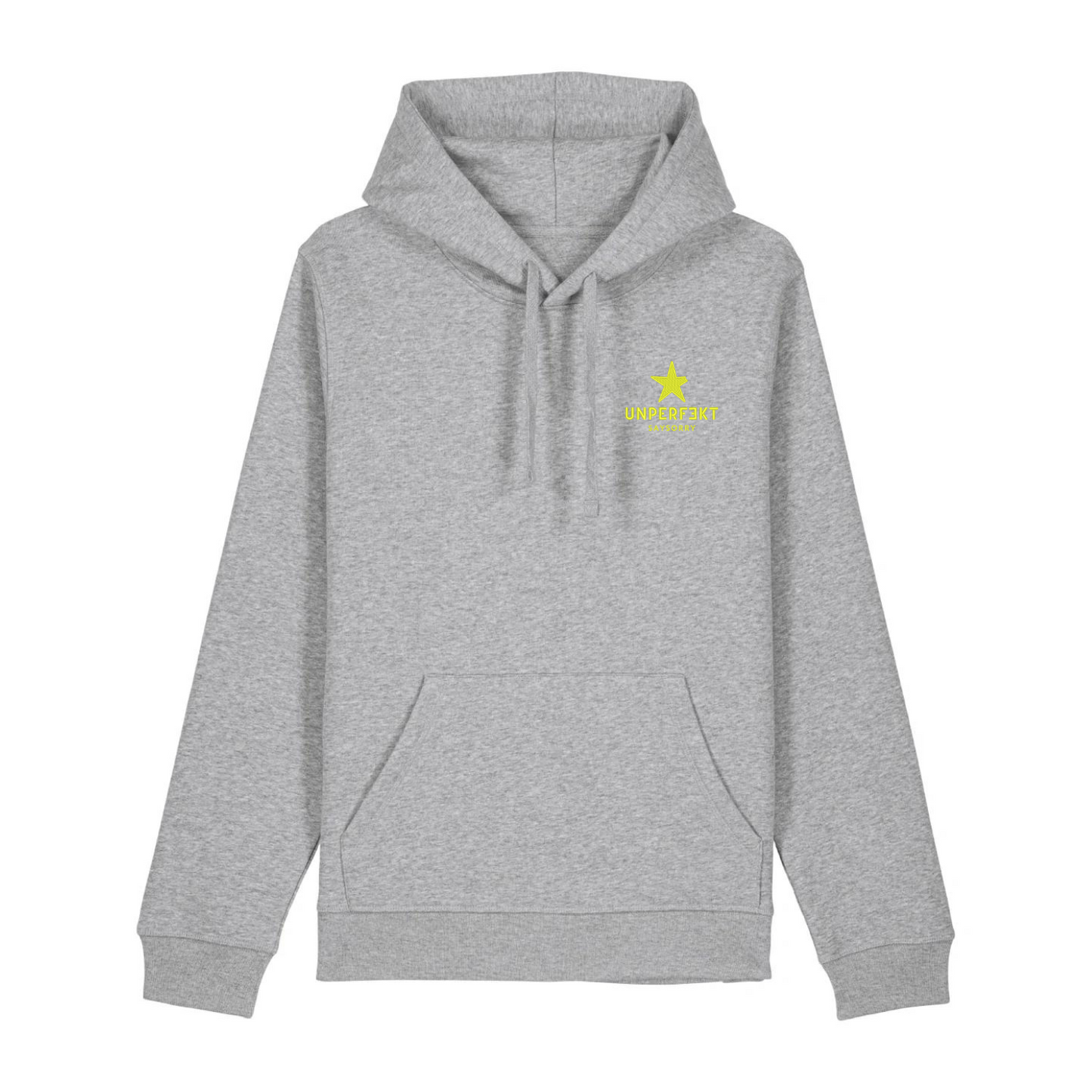 80er-Edition unisex Hoodie »Unperfekt im 80er Style« vorne hochwertig Neon bestickt
