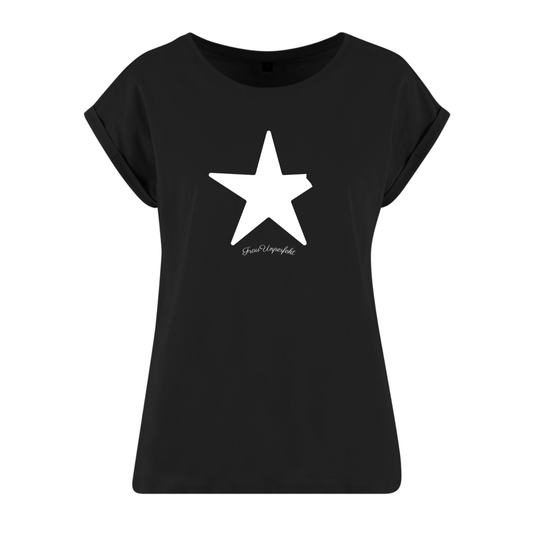 Organic Alle-Größen-Shirt »Unperfekt Stern Weiß im Vintage-Look«