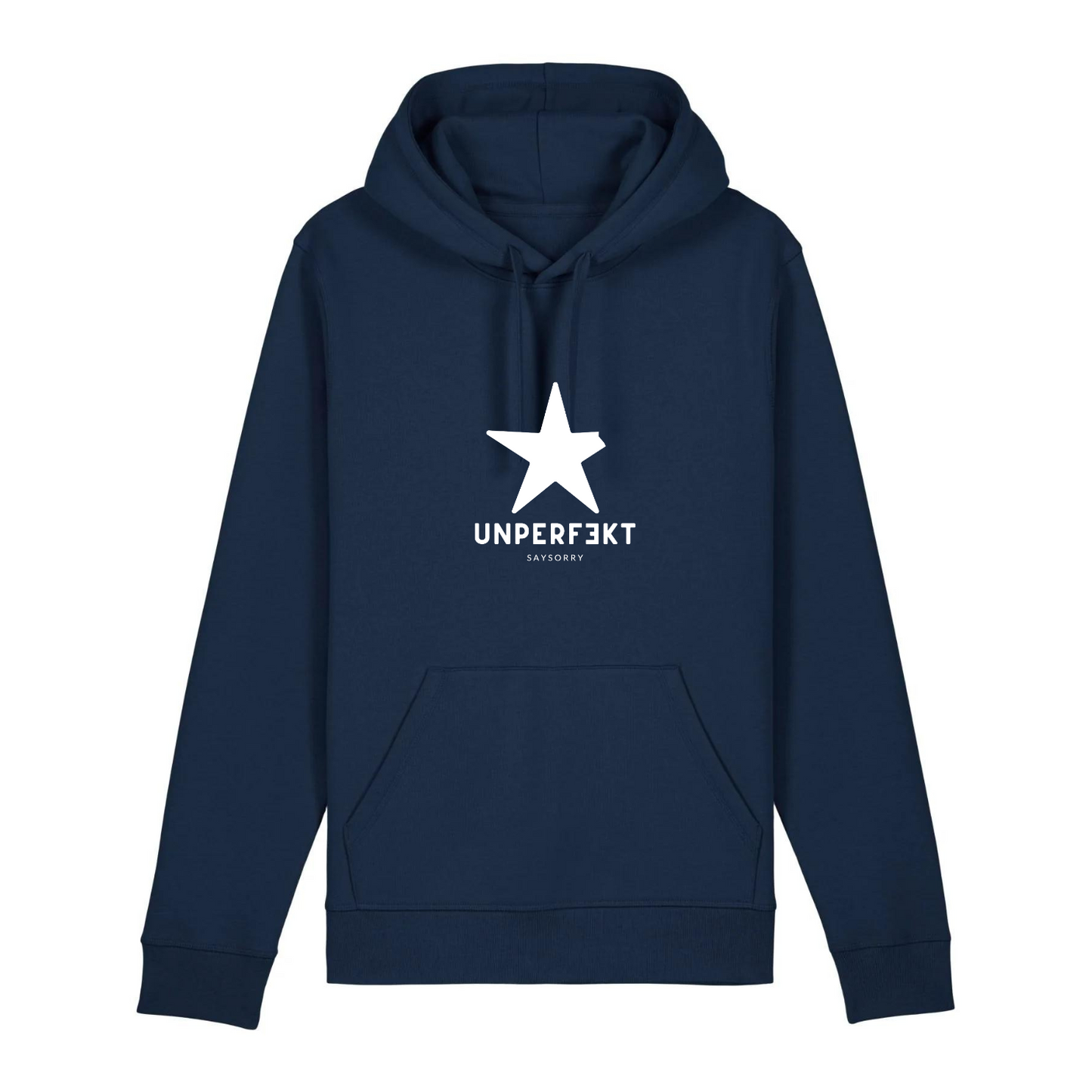 100% Organic unisex Hoodie in vielen Farben »unperfekt mit großem Stern«