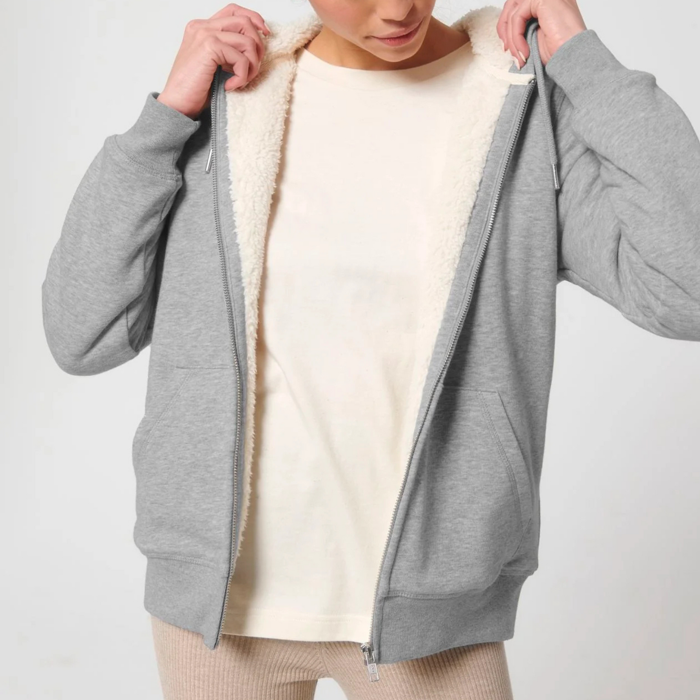 Gefütterter Organic Unisex Kuschel-Zip-Hoodie »Unperfekt mit abgebrochenem Stern«