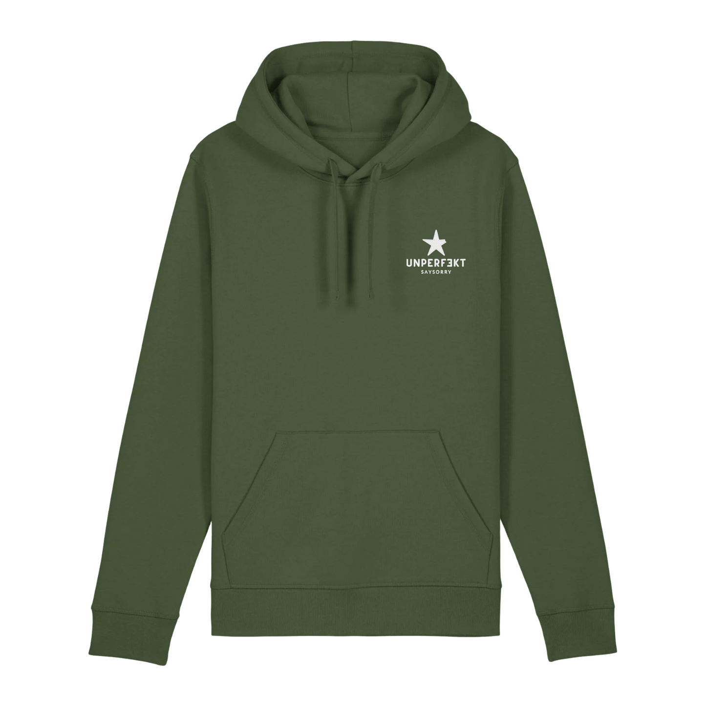 100% Organic unisex Hoodie »Yin und Yang« vorne hochwertig bestickt
