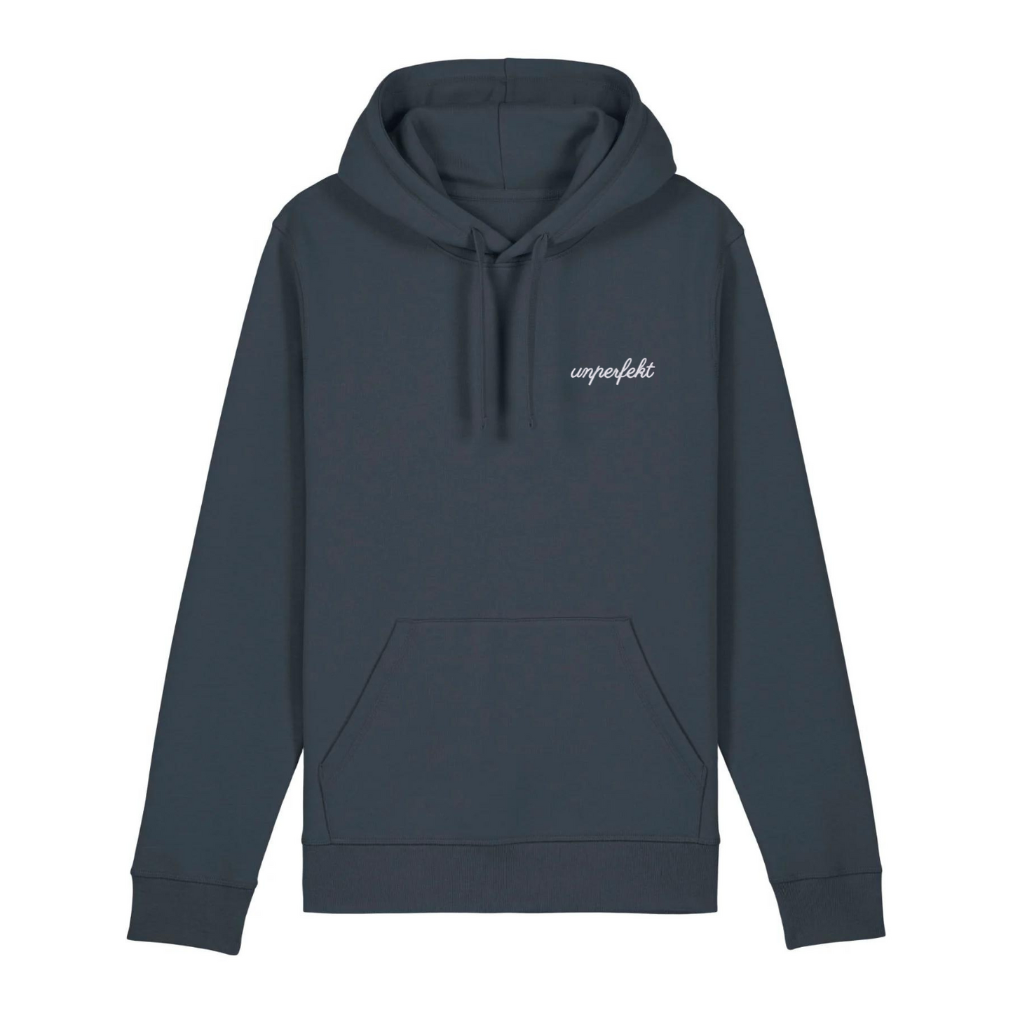 100% Organic unisex Hoodie in vielen Farben »Sollte Hätte Könnte Würde Machen« vorne bestickt & hinten bedruckt