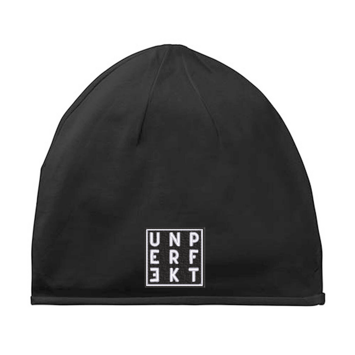 Light Beanie edel bestickt »Black Edition« 100% Bio-Baumwolle