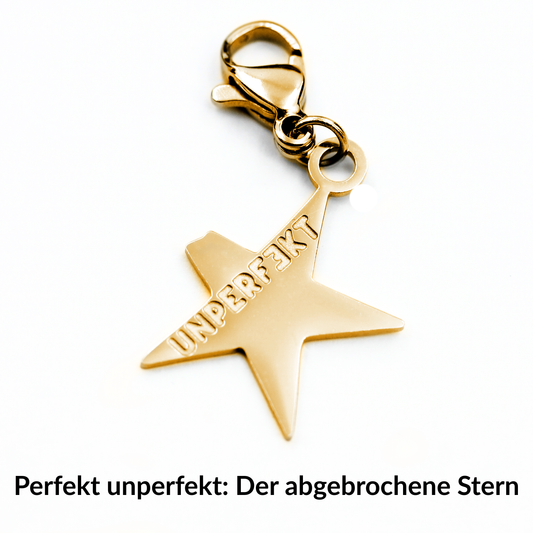 »Ich bin richtig« Blockadenlöser-Armband vergoldet mit Steinbesatz und abgebrochenem Stern