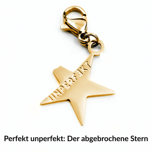»Schön, dass es mich gibt« Blockadenlöser-Armband 14K vergoldet mit 3 Herzen inkl. abgebrochenem Stern