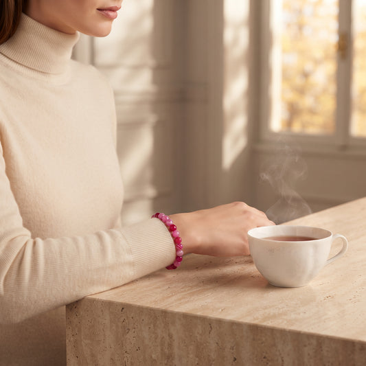 »Emotionale Heilung« Blockadenlöser-Armband aus echten Achat-Steinen inkl. abgebrochenem Stern