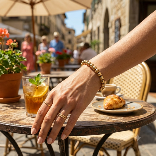 »Mein Neuanfang« Blockadenlöser-Armband aus goldglänzendem Hämatit inkl. abgebrochenem Stern