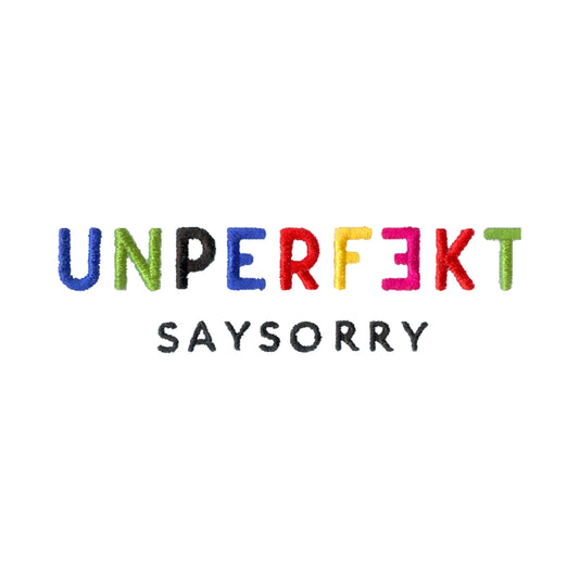 Organic unisex Hoodie »Unperfekt ist bunt« 6-farbig bestickt