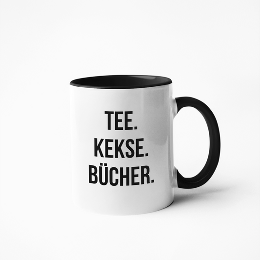 Tasse »Tee. Kekse. Bücher.«