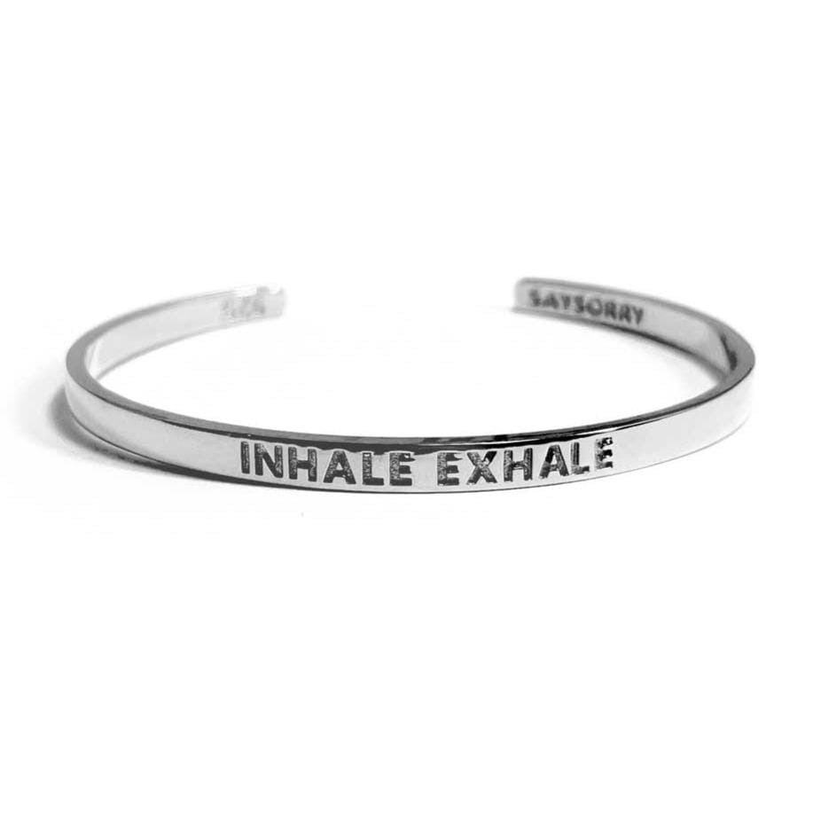 »Inhale Exhale« Armreif, 925er Silber SAYSORRY