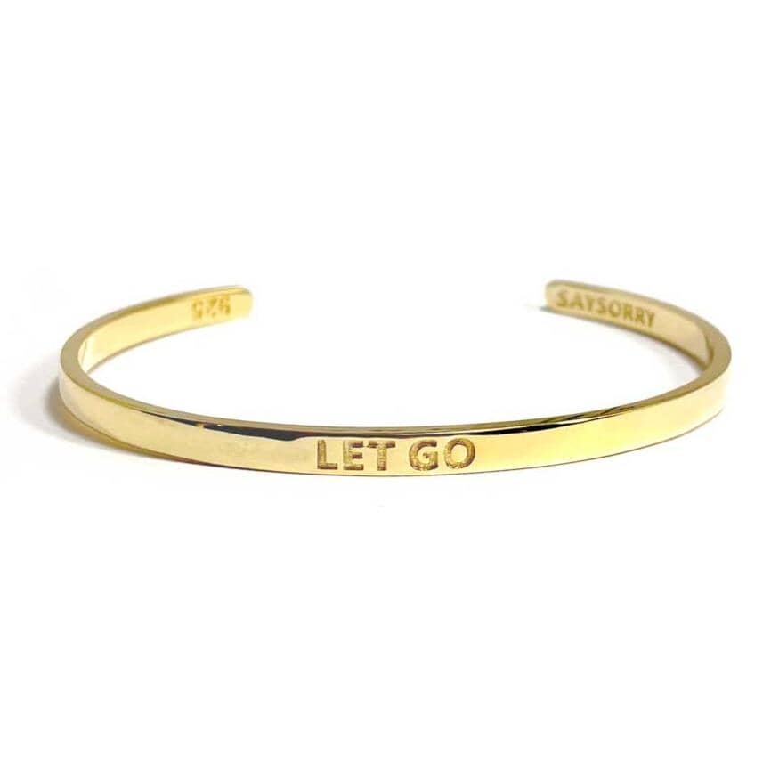 »Let go« Armreif, 18 Karat Gelbgold beschichtet aus 925er Silber SAYSORRY