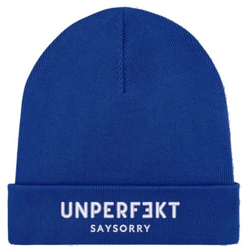 Organic Beanie »Unperfekt« Shirt SAYSORRY Worker Blue OS