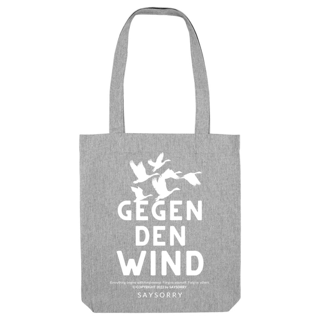 Tote Bag »Gegen den Wind« Shirt SAYSORRY Heather Grey OS