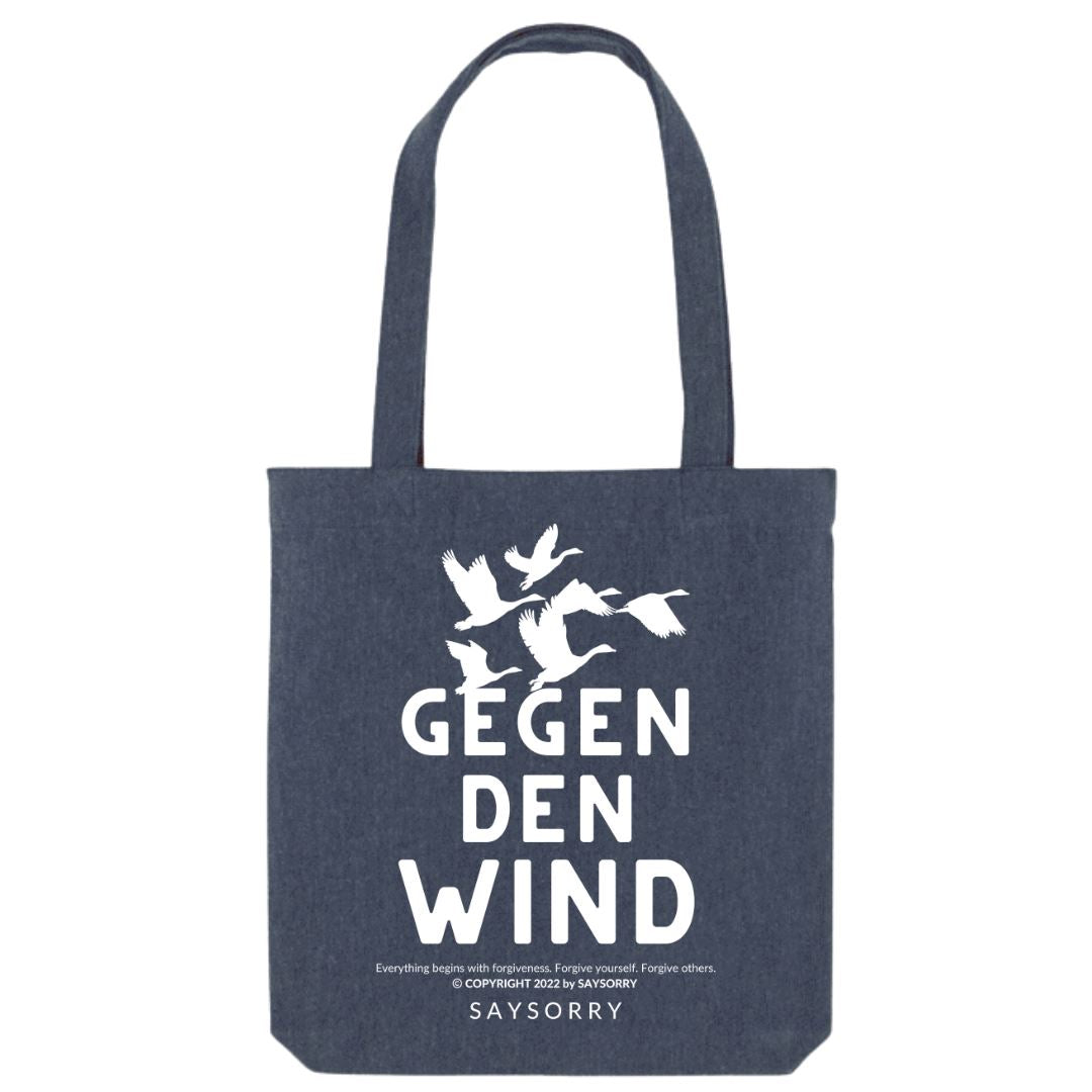 Tote Bag »Gegen den Wind« Shirt SAYSORRY Midnight Blue OS