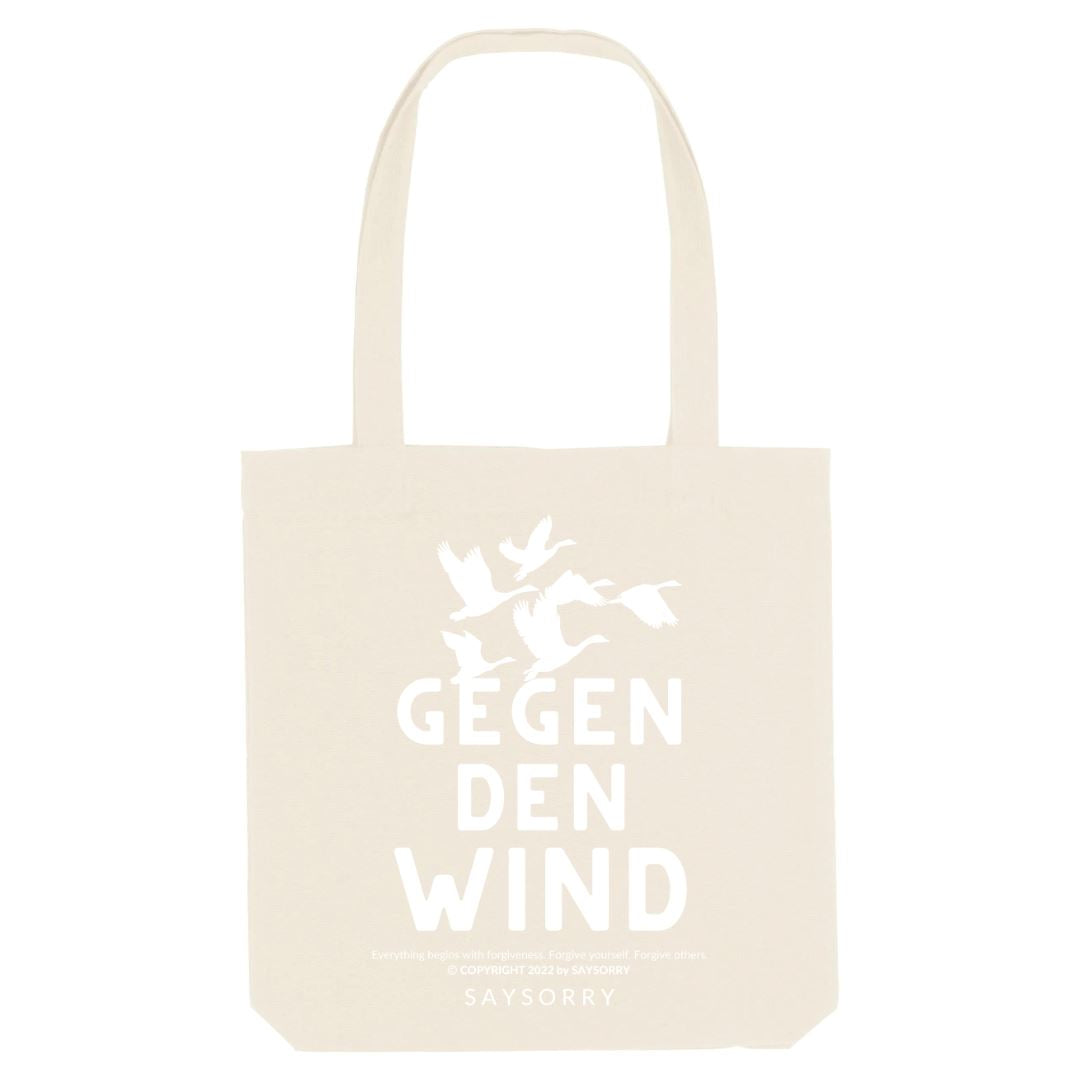 Tote Bag »Gegen den Wind« Shirt SAYSORRY Natural OS