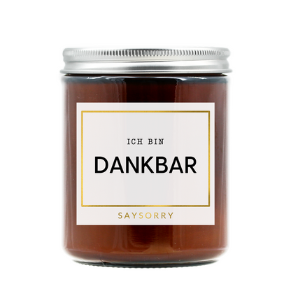 »Ich bin dankbar« handgegossene Affirmations-Duftkerze in edler Geschenkschachtel