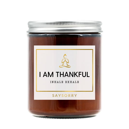 »I am thankful« handgegossene Affirmations-Duftkerze in Premium-Qualität