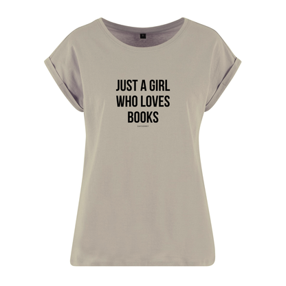 Organic Alle-Größen-Shirt »Just a Girl who loves Books«