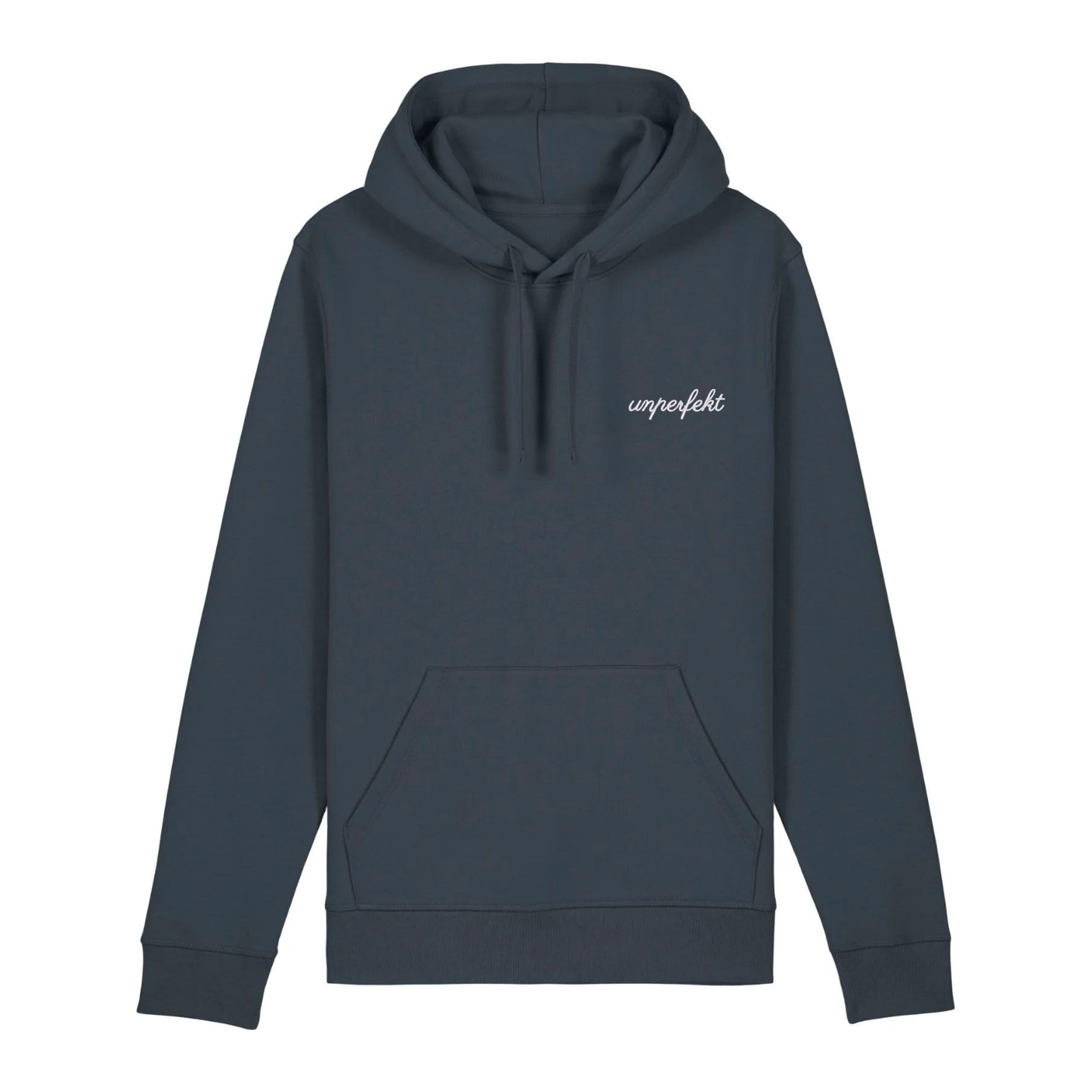Organic unisex Hoodie in vielen Farben »Unperfekt 2.0« vorne bestickt, hinten bedruckt