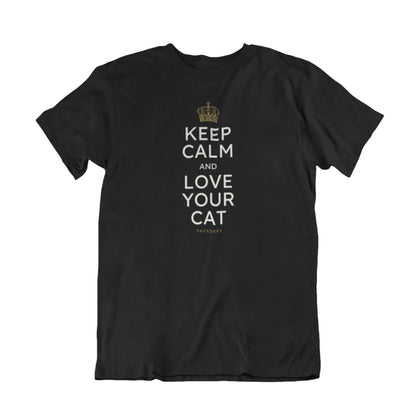 100% Organic Herren Shirt »Keep calm and love your cat«