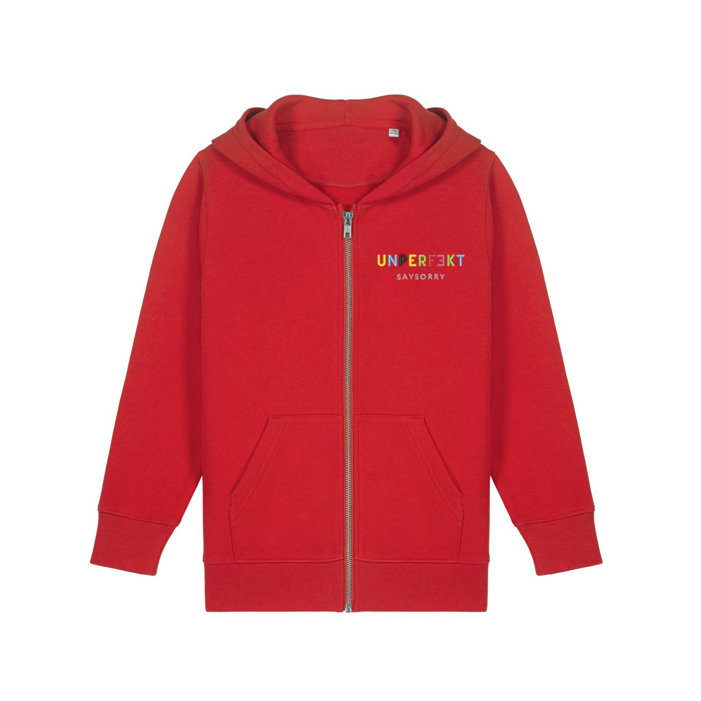 100% Organic unisex Kids Zip-Jacke »Unperfekt ist bunt« hochwertig bestickt