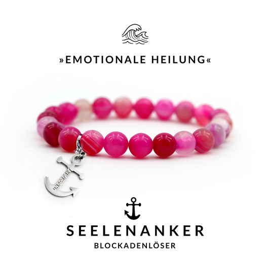 Seelen-Anker »Emotionale Heilung« Blockadenlöser-Armband  aus echten Achat-Steinen