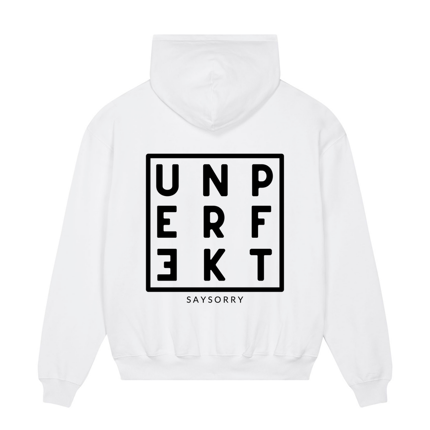 Premium Oversize Hoodie 100% Organic Unisex »UNPERFEKT im Quadrat«