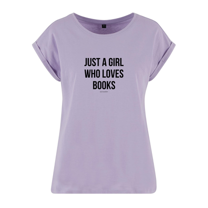 Organic Alle-Größen-Shirt »Just a Girl who loves Books«