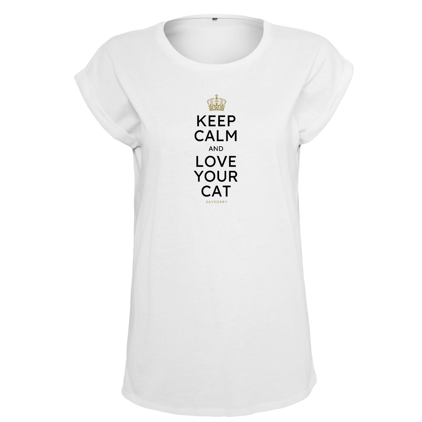 Organic Alle-Größen-Shirt weiss »Keep calm and love your cat«