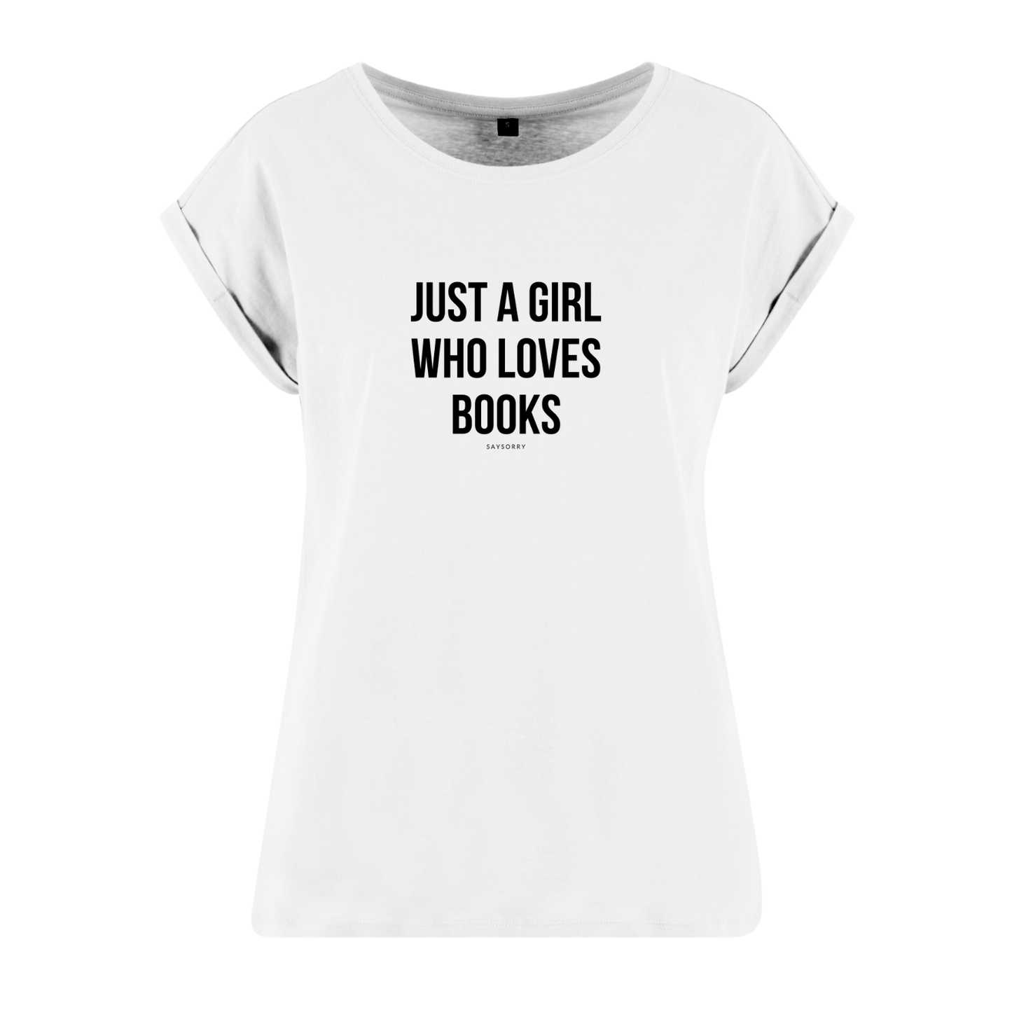 Organic Alle-Größen-Shirt »Just a Girl who loves Books«