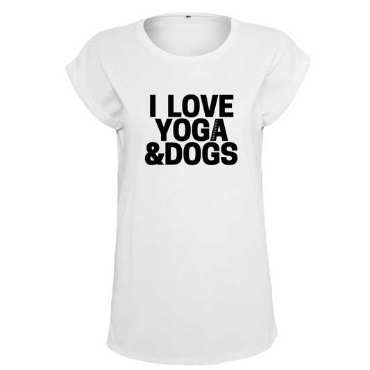 Organic Alle-Größen-Shirt »I Love Yoga And Dogs«