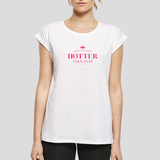 Organic Alle-Größen-Shirt »Menopause Queen Hotter than Ever«