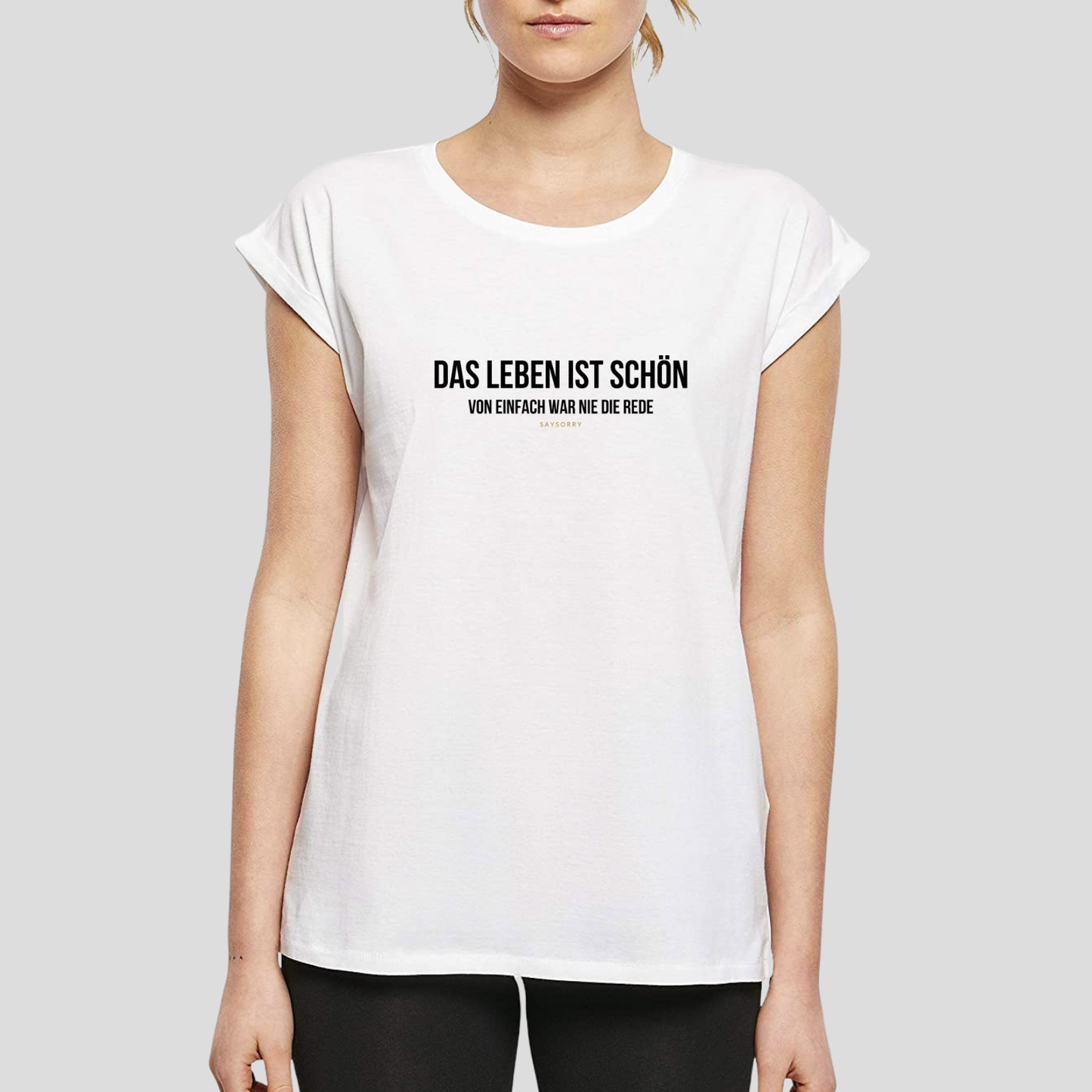 Organic Alle-Größen-Shirt »Das Leben ist schön. Von einfach war nie die Rede.«