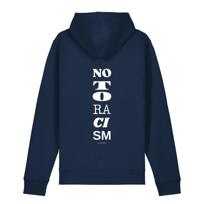 100% Organic unisex Hoodie »No to Racism« vorne bestickt, hinten bedruckt