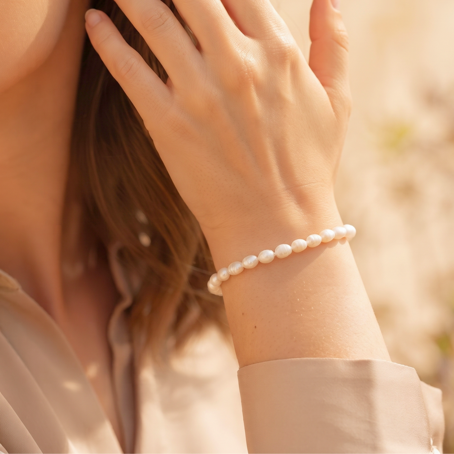 »Ich bin perfekt unperfekt« Blockadenlöser-Armband aus echten Süßwasserperlen und abgebrochenem Stern