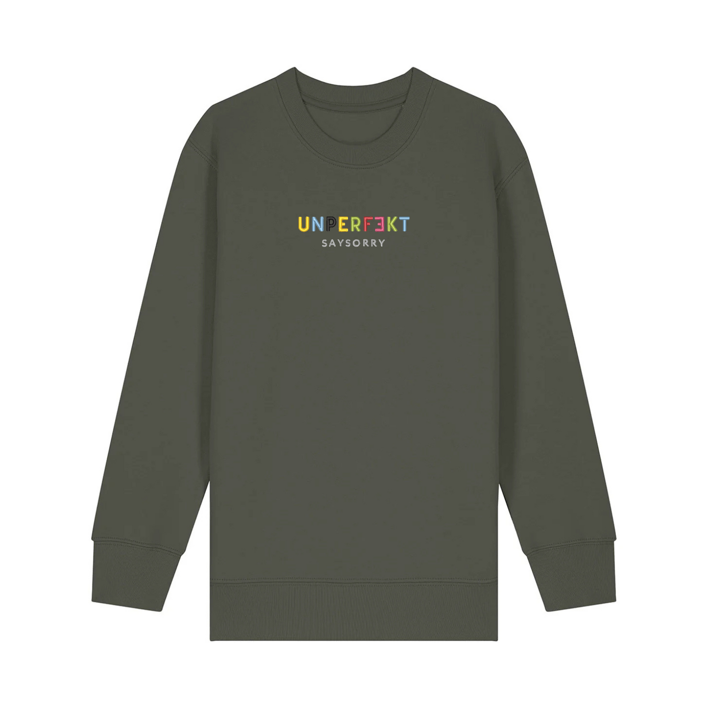 100% Organic unisex Kids Pullover »Unperfekt ist bunt« hochwertig bestickt