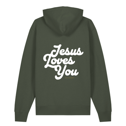 100% Organic unisex Hoodie in vielen Farben »Jesus Loves You«