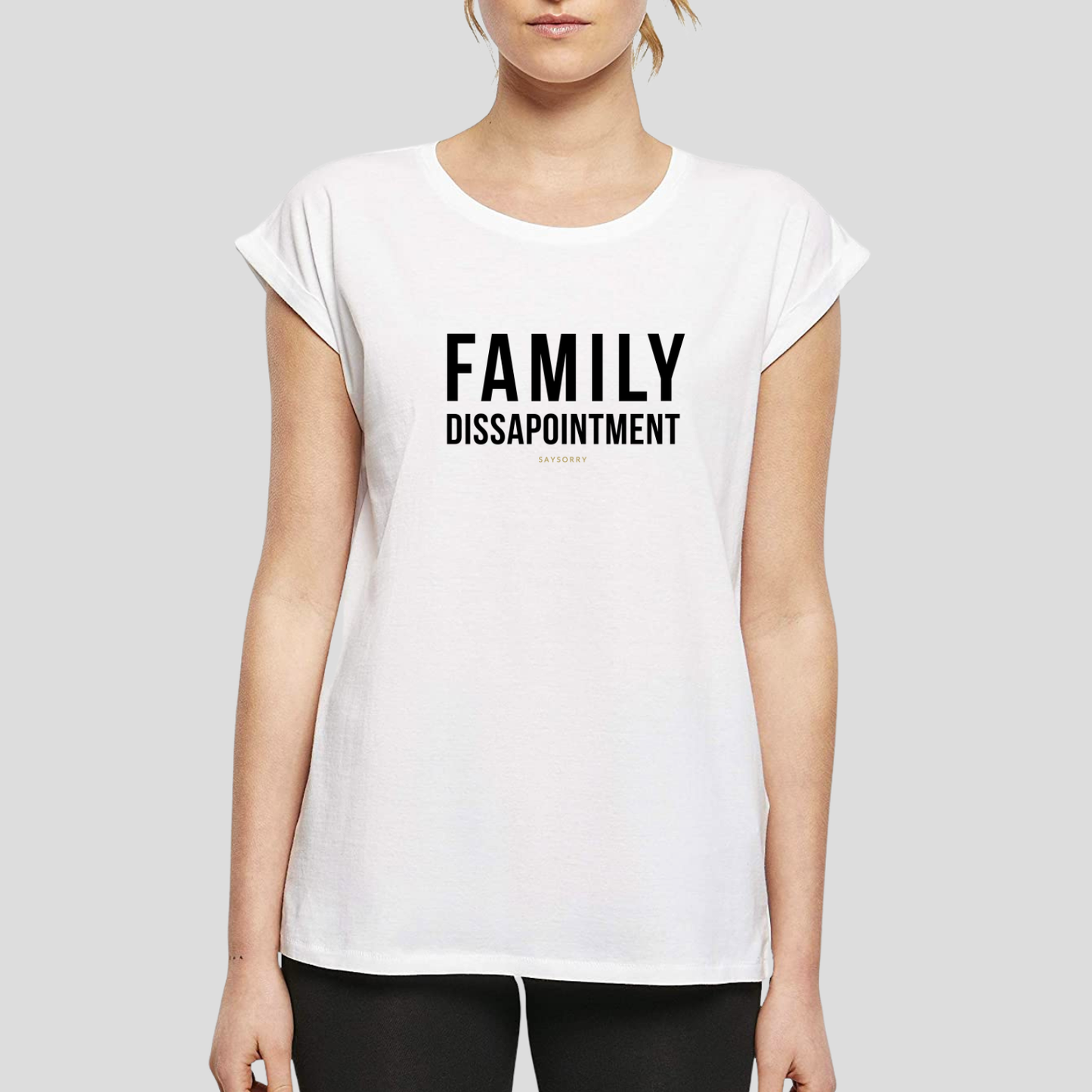 Organic Alle-Größen-Shirt weiss »Family Dissapointment«