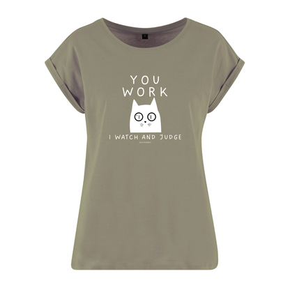 Organic Alle-Größen-Shirt »You work I watch and judge«
