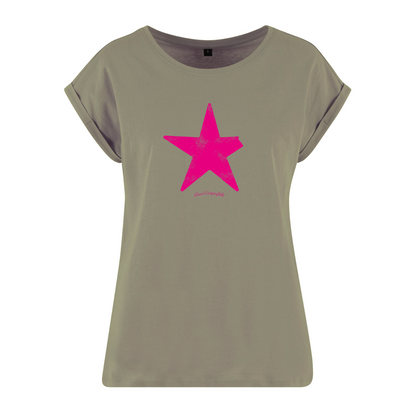 Organic Alle-Größen-Shirt »Unperfekt Stern Pink im Vintage-Look«