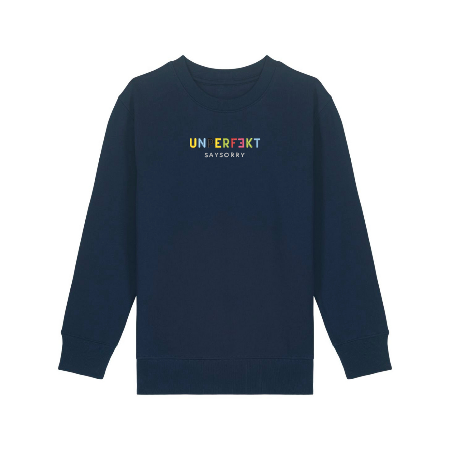 100% Organic unisex Kids Pullover »Unperfekt ist bunt« hochwertig bestickt