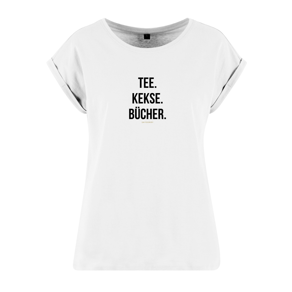 Organic Alle-Größen-Shirt »Tee. Kekse. Bücher.«