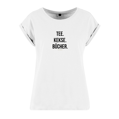 Organic Alle-Größen-Shirt »Tee. Kekse. Bücher.«