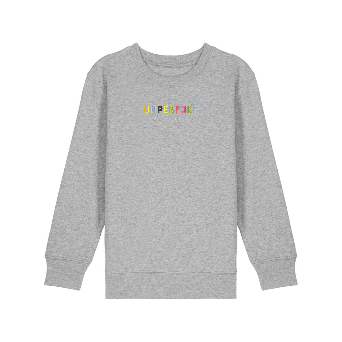 100% Organic unisex Kids Pullover »Unperfekt ist bunt« hochwertig bestickt