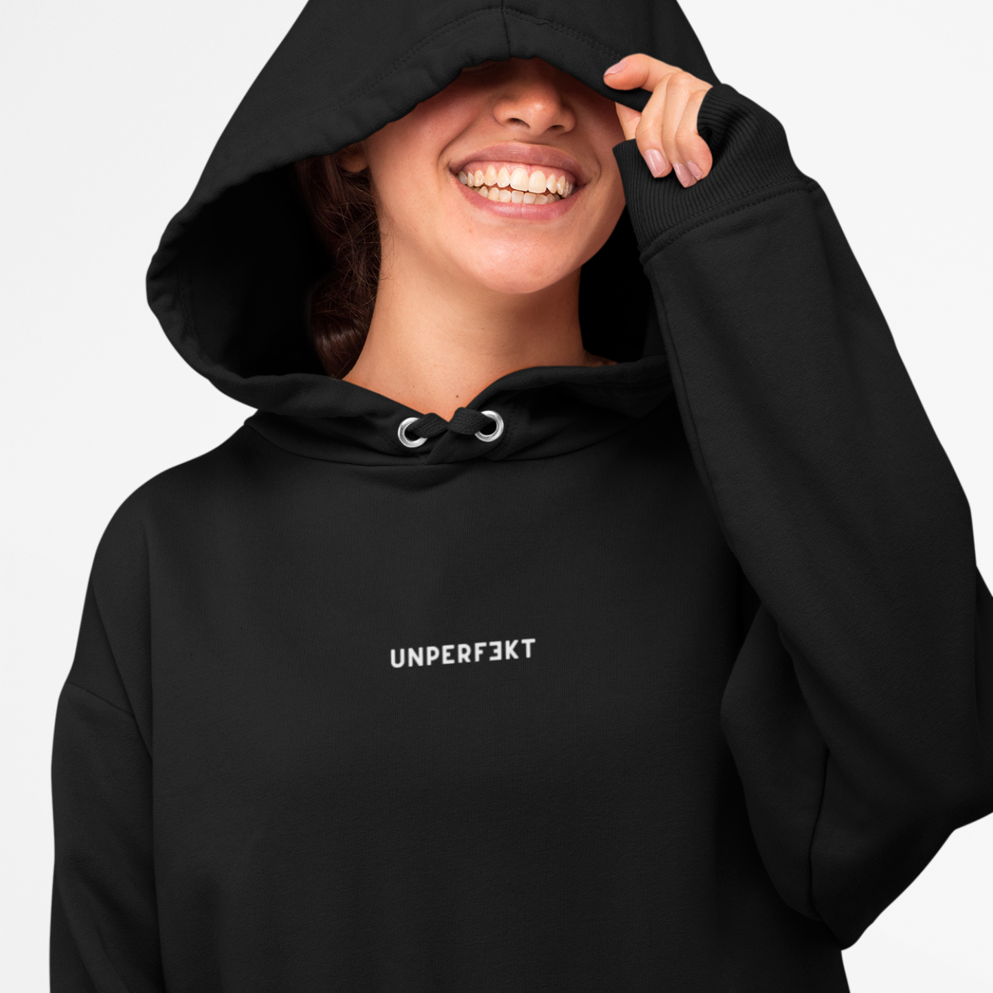 Organic Damen Hoodie in vielen Farben »Unperfekt« dezent bedruckt