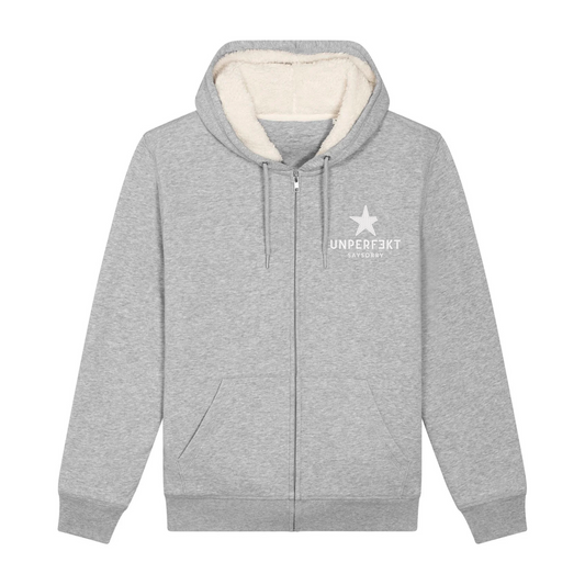 Gefütterter Organic Unisex Kuschel-Zip-Hoodie »Unperfekt mit abgebrochenem Stern«